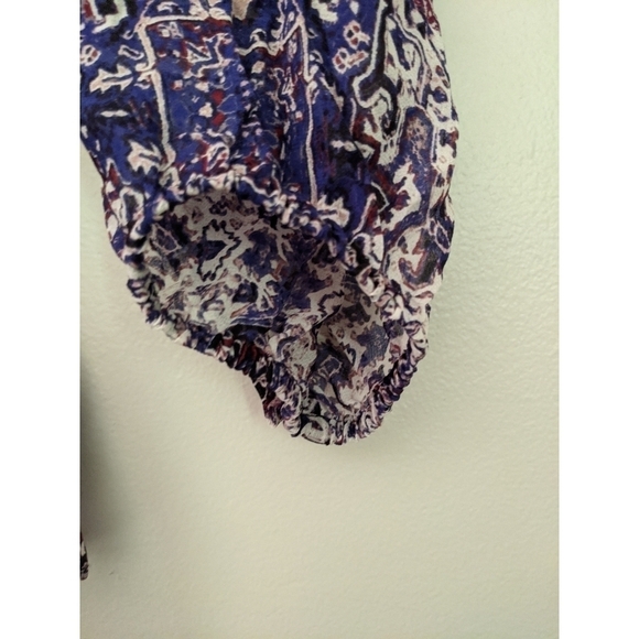 Joie V-Neck 3/4 Sleeve Print Silk Blouse - Picture 8 of 9